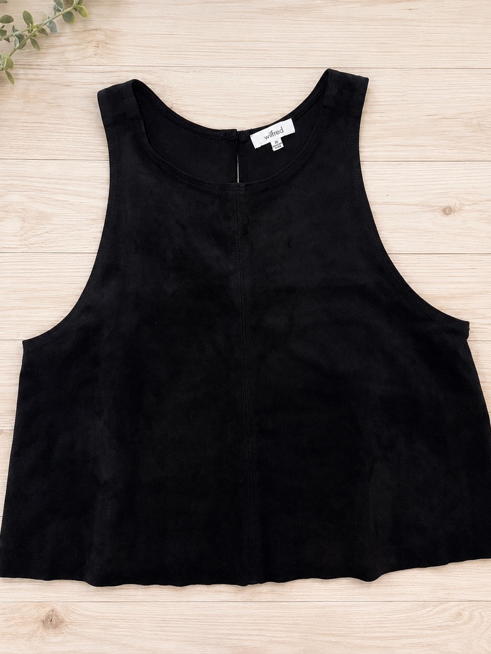 Aritzia Wilfred Faux Suede Cropped Tank Minimalist Boxy Top XS